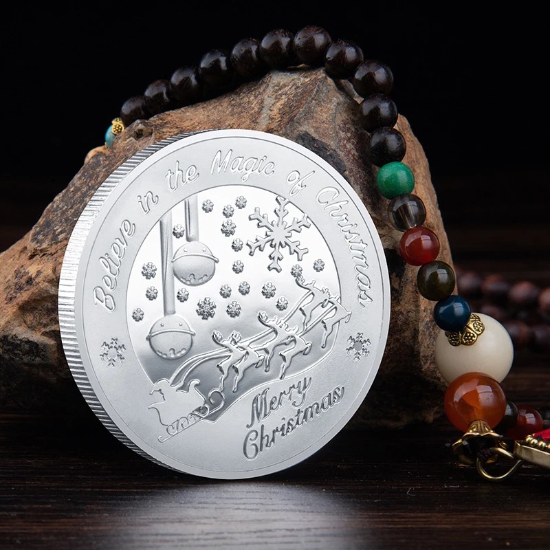Three-Dimensional Commemorative Coins Santa Claus Pattern Wishing Coin Collectibles Meaningful Christmas Gifts Decorations | Дом и сад
