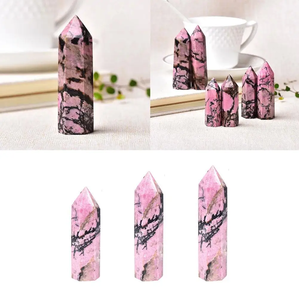 1 шт. натуральный кварцевый родонит лечебный обелиск розовая каменная палочка