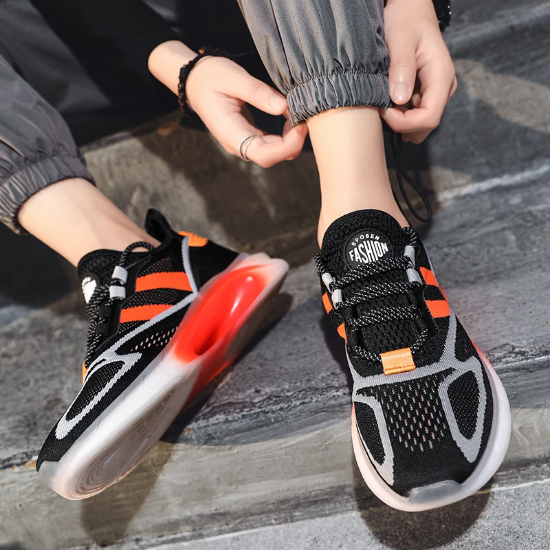 

Summer Men Sneakers Breathable Running Shoes Fashion Wear-resistant Sports Shoe Antiskid Damping Outsole Jogging Zapatillas New