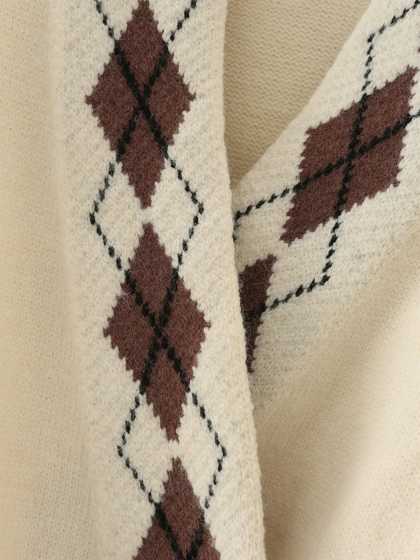 

Autumn Korean casual knitted sweater women's Cardigans 2021 new simple color matching Diamond cross slim sweater women cardigan