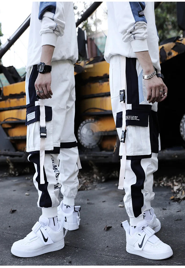 

Harajuku Jogger Pants Men Retro Color Block Patchwork Hip Hip Harem Track Pant Male Sweatpant Trousers Spring Streetwear S-3XL