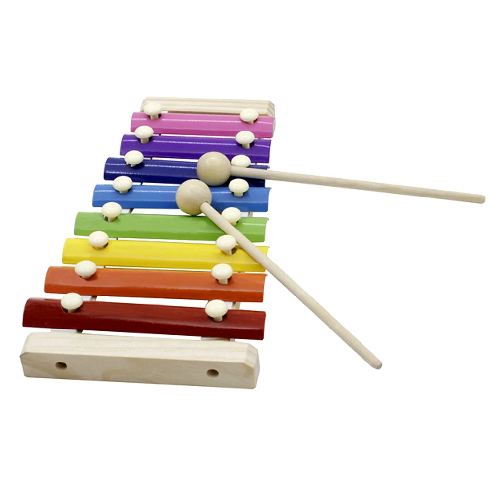 8 Примечание ручной кран Ксилофоны красочные колокольчики с деревянные молотки