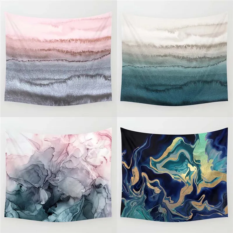 Прямая поставка настенный гобелен с мраморными линиями домашний декор в стиле