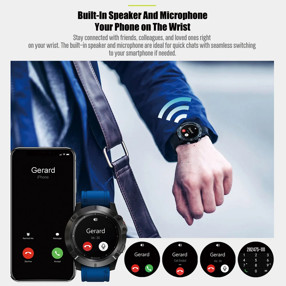 

Zeblaze Smart Watch 1.3 inch IPS Color Touch Screen IP67 Waterproof Heart Rate Monitor Blood Pressure Fitness Tracker