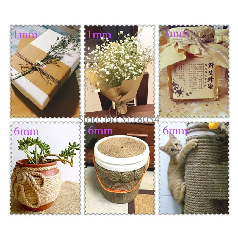 10mm Natural Jute Fabric Rope Twine Rolls for DIY Basket Craft and Cat Pet Scratching - Hemp Twisted Cord Macrame String, Handmade Decor image 2