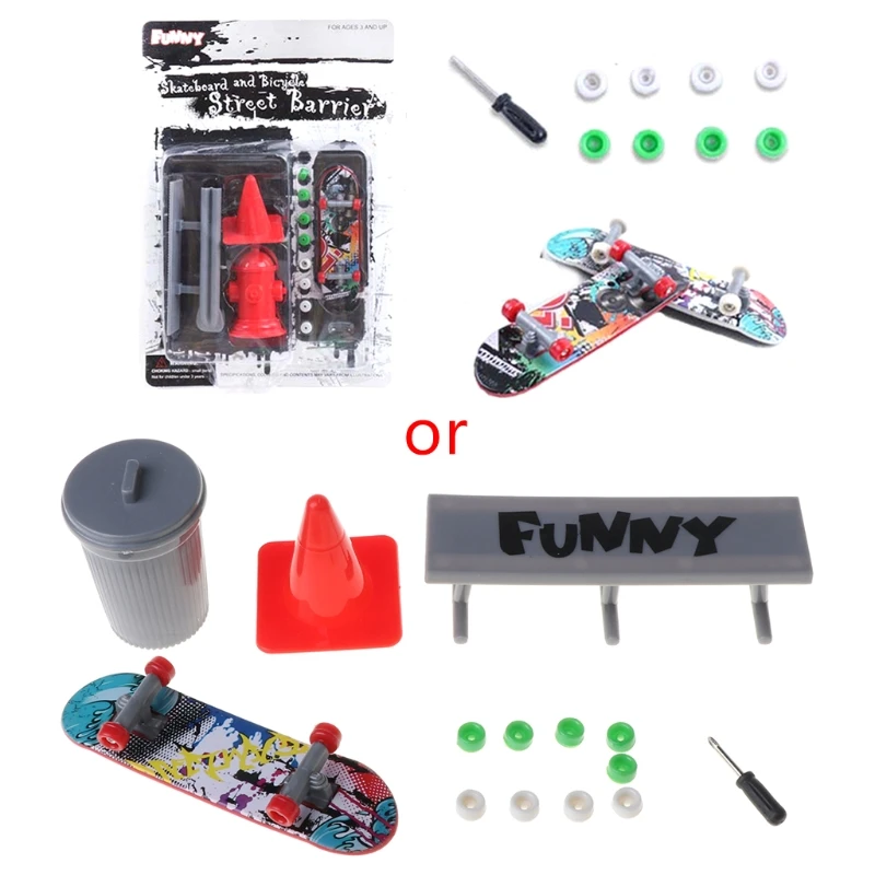 

MIni Finger Skateboard Fingerboard with Obstacles Set Kids Toy Novelty Gag P31B