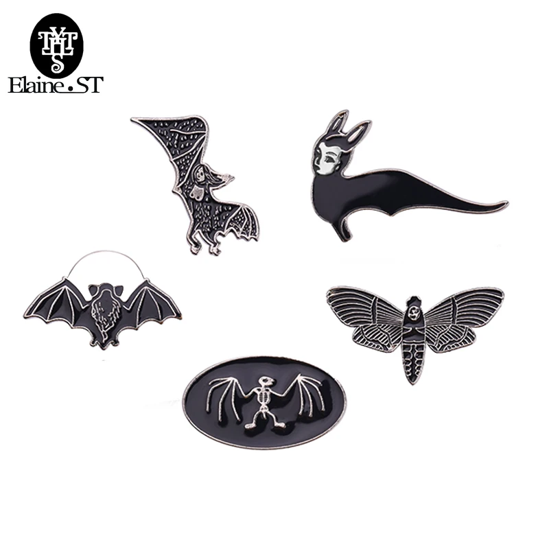 Жесткие эмалированные заколки-значки в стиле панк черного цвета призрака