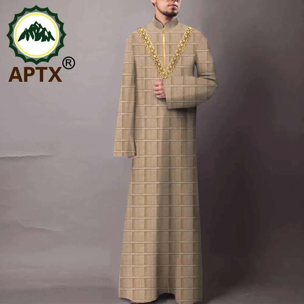 APTX жаккардовый мужской мусульманский халат с длинным рукавом Саудовский