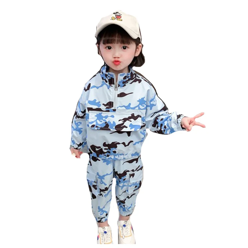 

2021 autumn Infant zipper Hoodie & Pants Camouflage 2pcs Clothes Sets Kid baby Boy Clothes Baby Suit Children Clothing for Girls