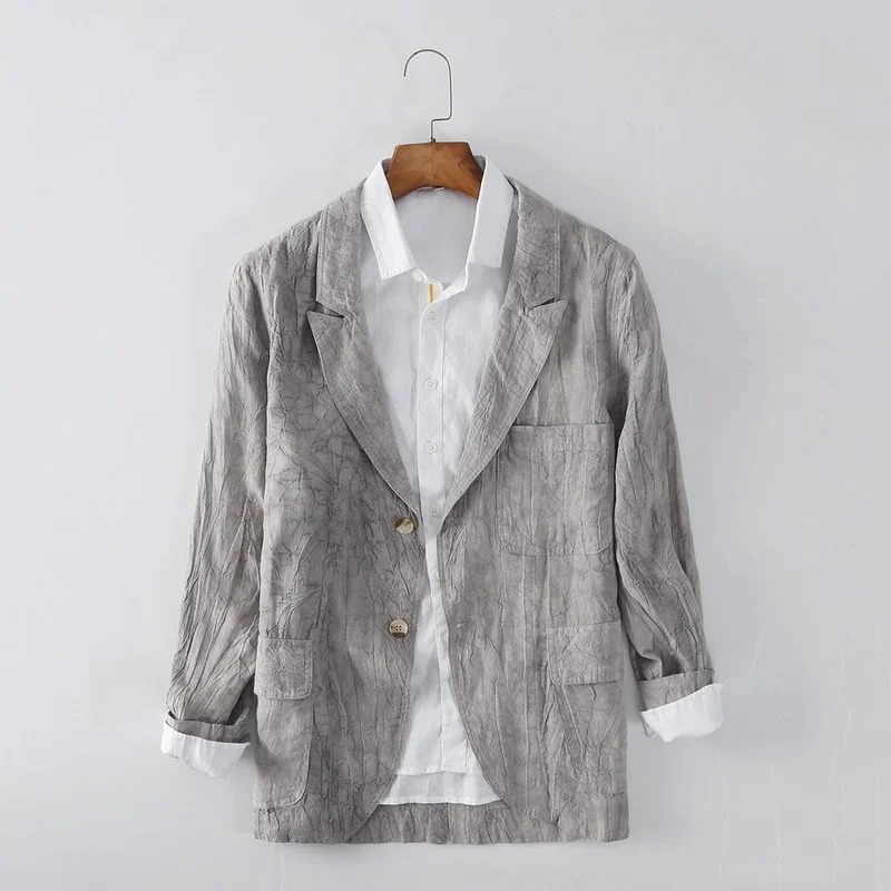

Men Clothing 2021 Fall New Style Linen Casual Suit Jacket 95% Linen Men's Comfortable Casual Linen Blazer Jacket Men