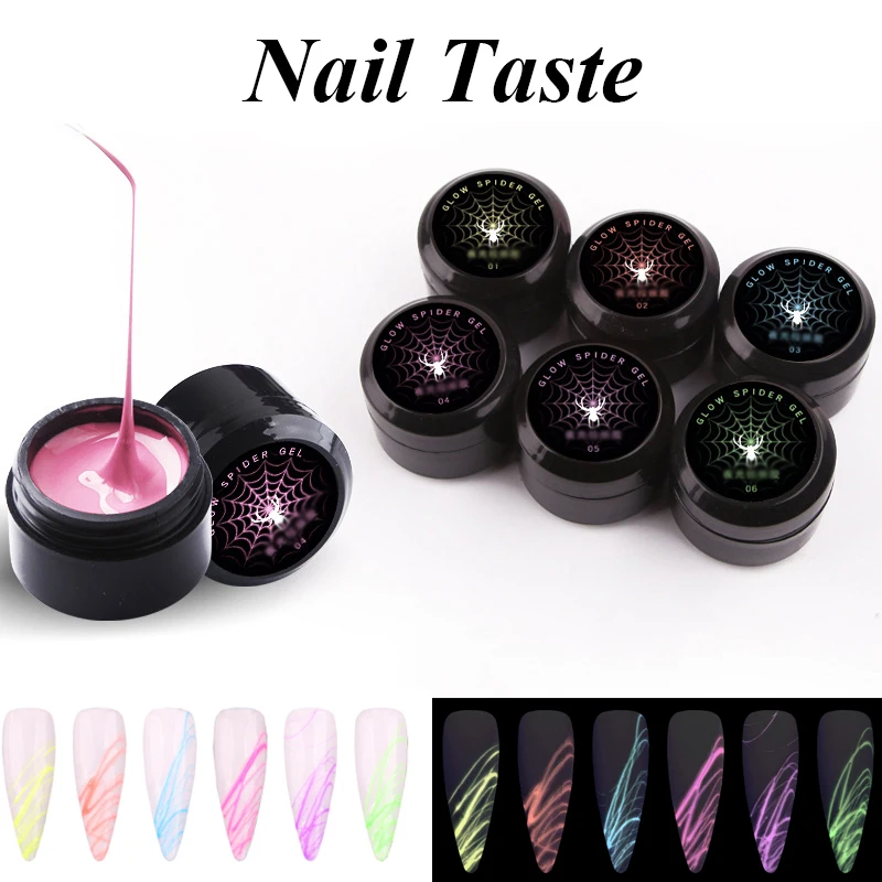 Luminous Effect UV LED Nail Polish Nail Spider Gel DIY Nail Art Beauty Varnish Painting Draw Line DIY Design Black White Lacquer