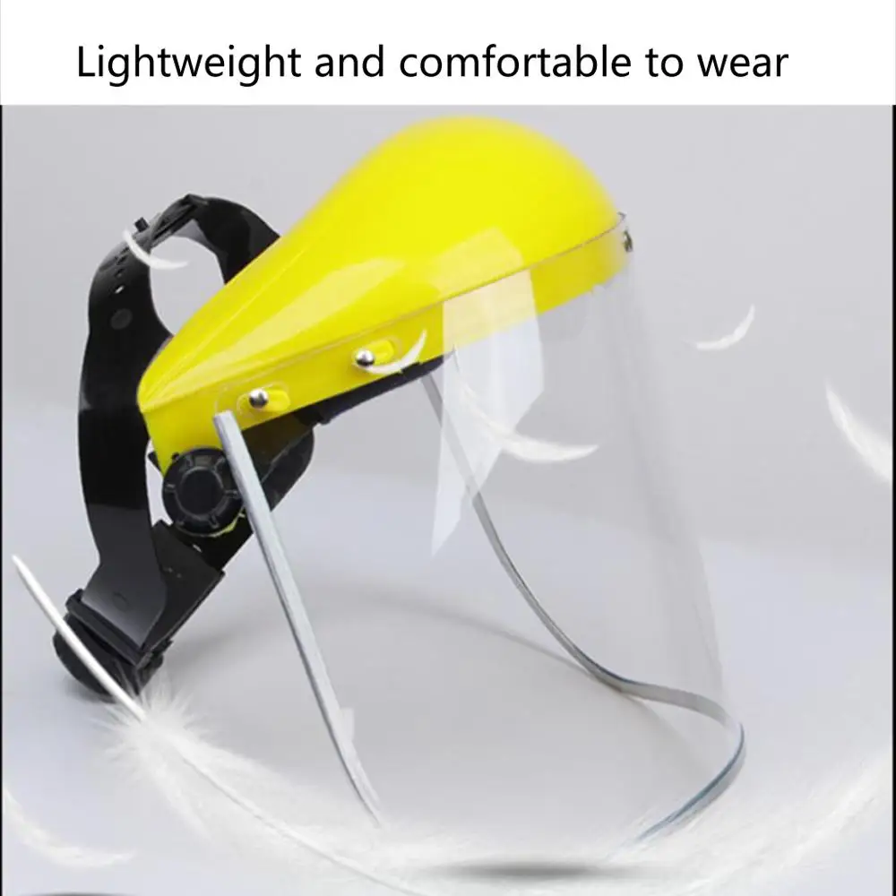 

Multipurpose Transparent Removable Safety Protective Face Shield Clear Head-mounted Face Eye Shield Screen Grinding