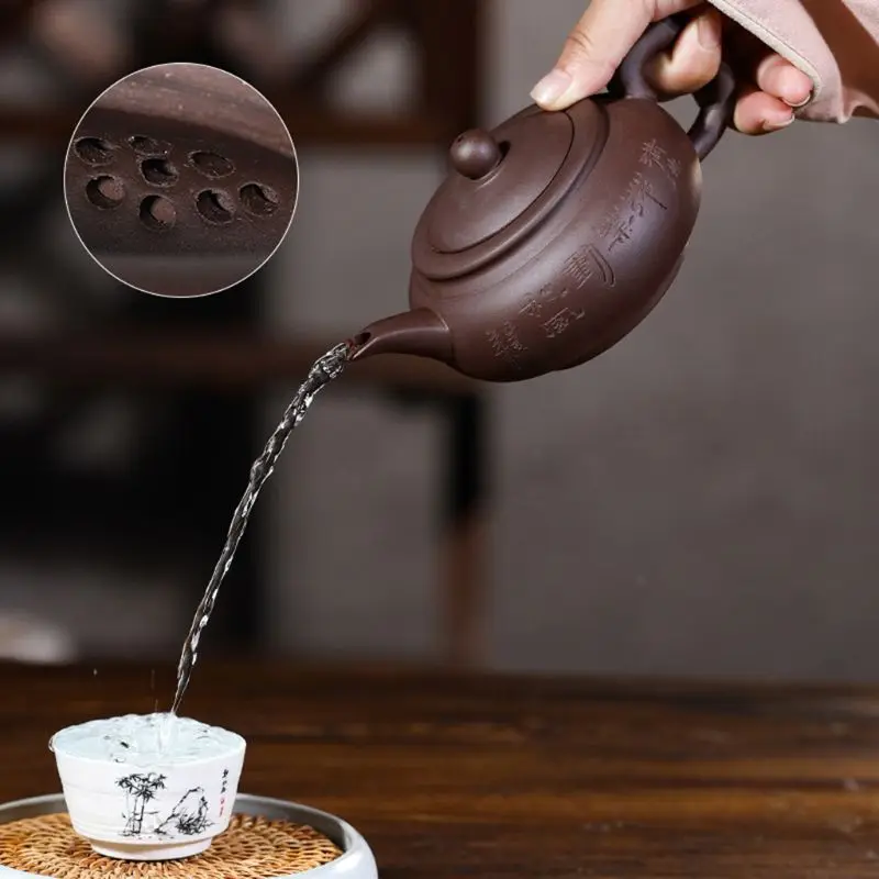 

Purple sand pot purple sand pot 320ml manual Kung Fu tea set ceramic teapot Chinese ceramic kettle gift safe packaging