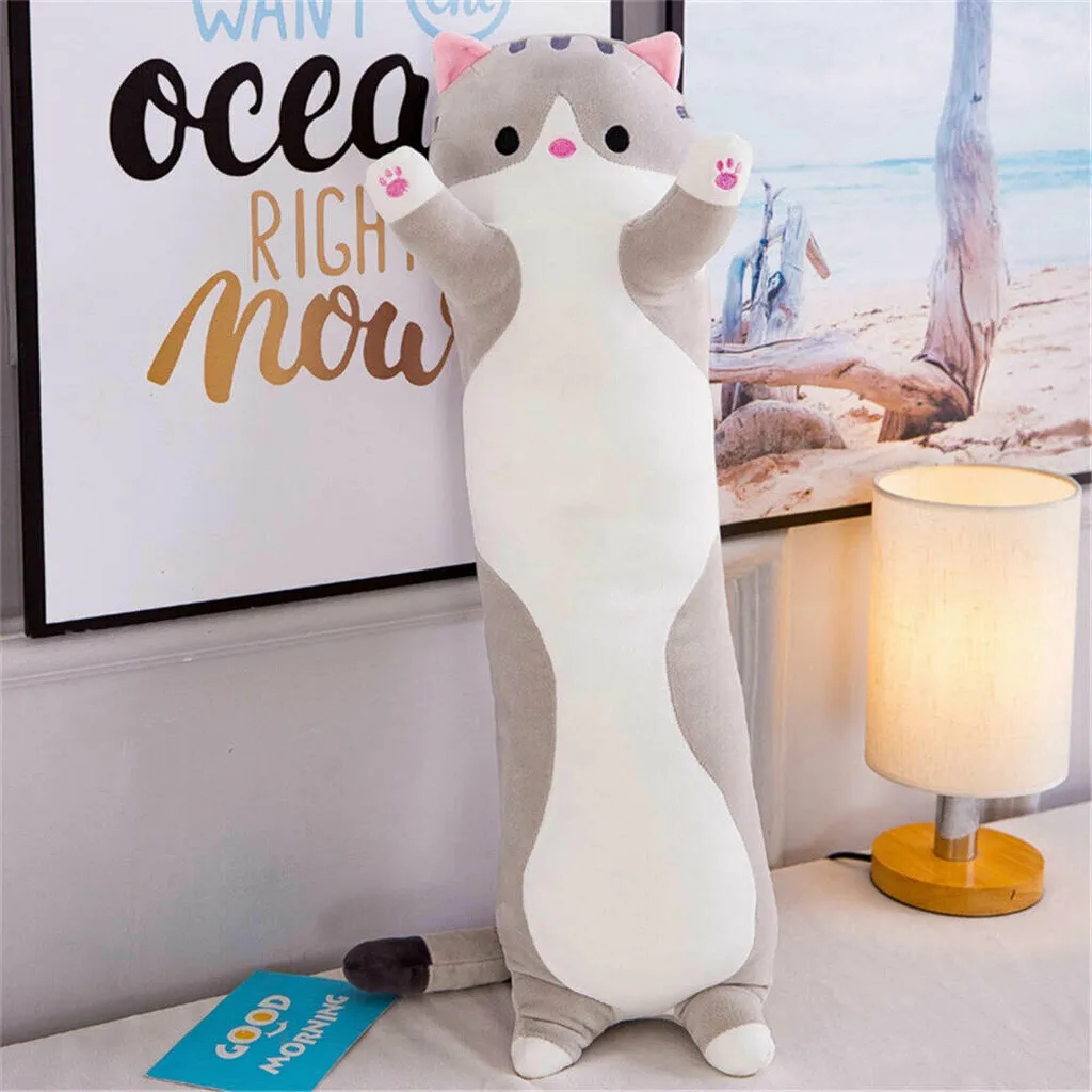 Плюшевые игрушки милые Креативные длинные мягкие в виде кошки Офисная Подушка