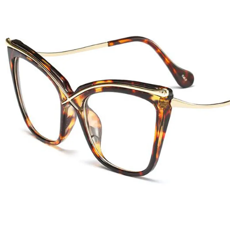 Большие прозрачные очки кошачий глаз винтажные Ретро стиль оптические оправа