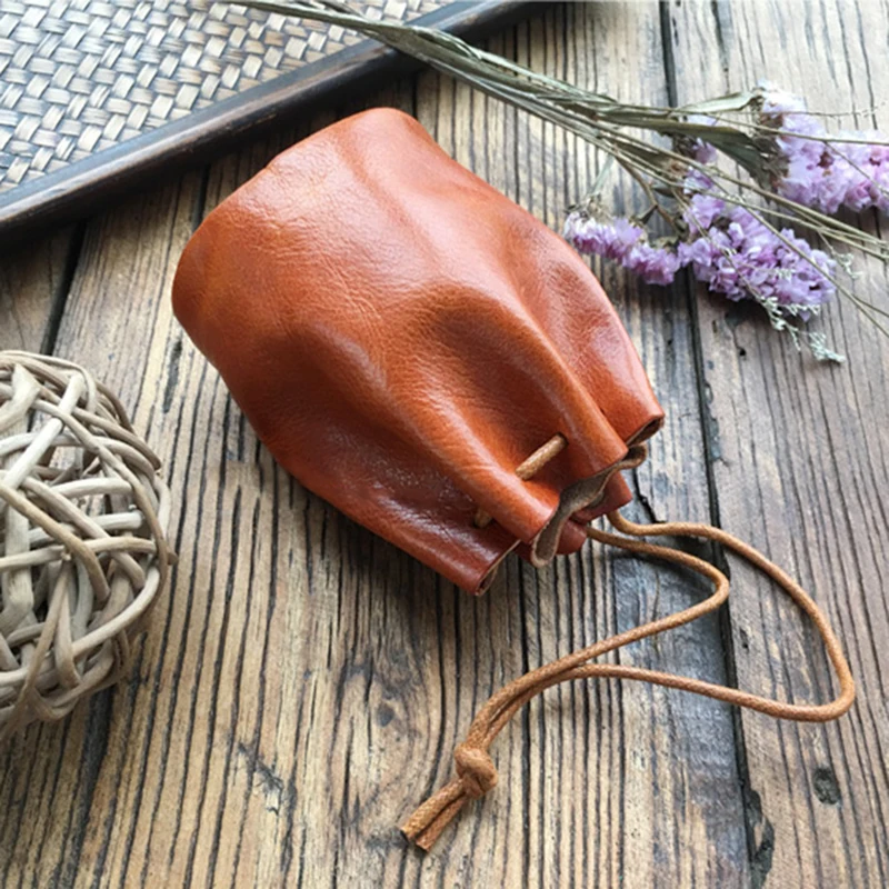 Маленькая монетница унисекс из натуральной кожи мини-кошелек для монет