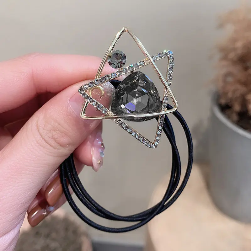 

Planet Track~ Temperament Crystal Head Rope Female Simple Ins Hair Tie Korean Net Red Tie Hair Rope Korean Leather Case