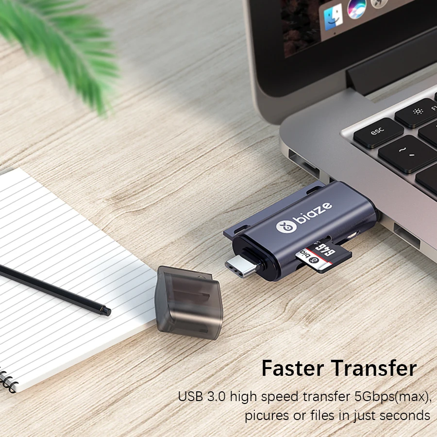 Biaze USB-C кардридер USB 2 0 Micro SD TF карты OTG карта памяти адаптер для ПК ноутбуков