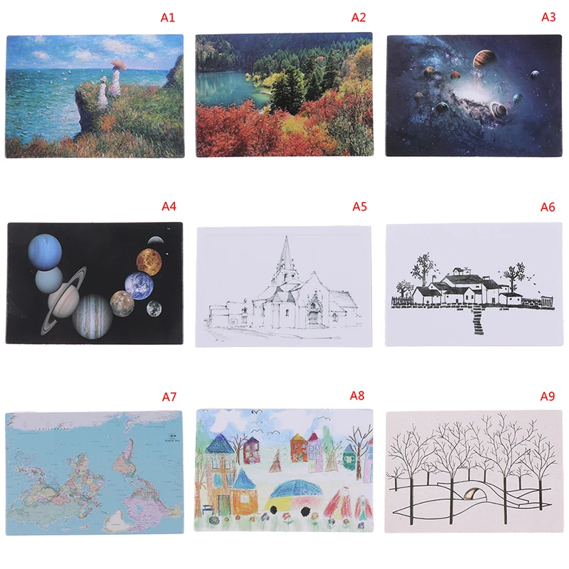 1/12 кукольный домик Смола миниатюрная винтажная рамка настенная живопись для