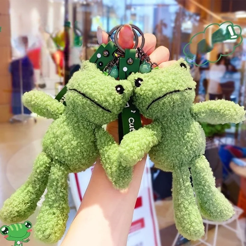 

Toy Fashion Explosion Green Plush Frog Doll Buckle Rope Creative Cute Little Frog Bag Key Chain Pendant Personality Pendant