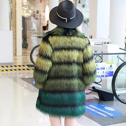 

Top collar Women Suit Gradient color Fox Fur Coat N49 high quality