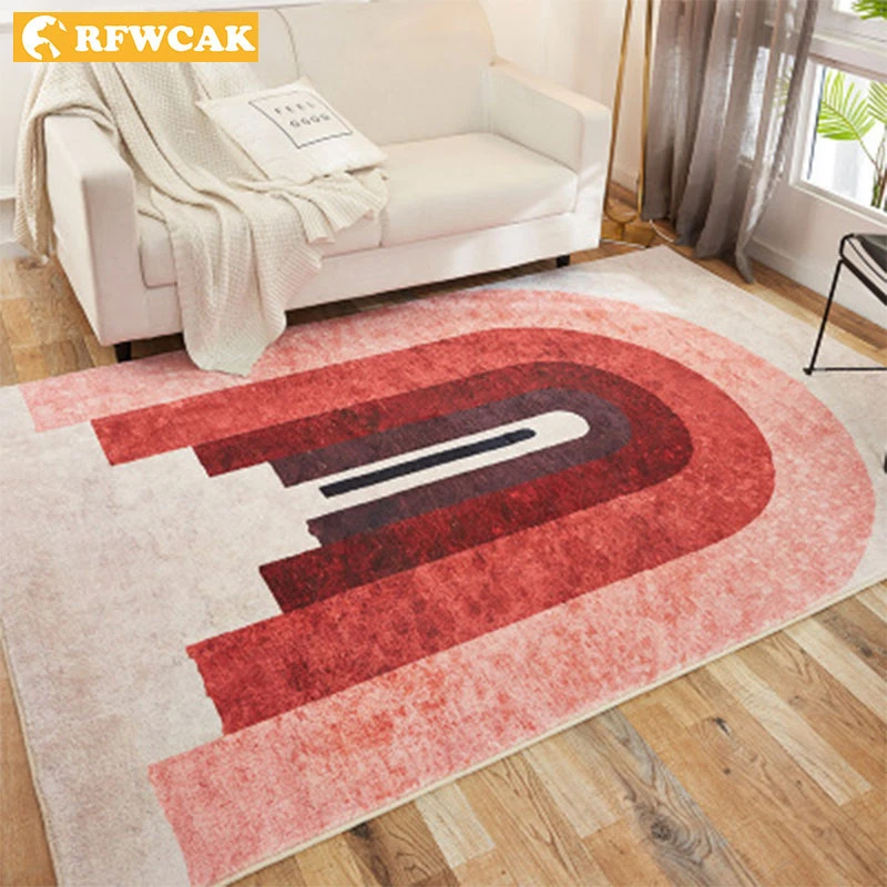 

European Style Modern Living Room Bedroom Soft Carpet Non-slip Floor Mat Imitation Cashmere Abstract Printed Carpet Floor Mat