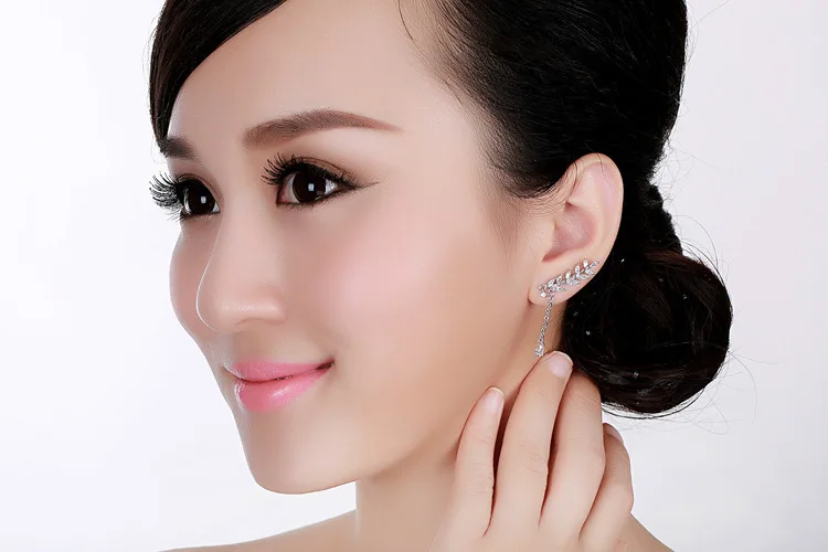 Женские асимметричные серьги из серебра 2019 пробы с фианитом | Украшения и