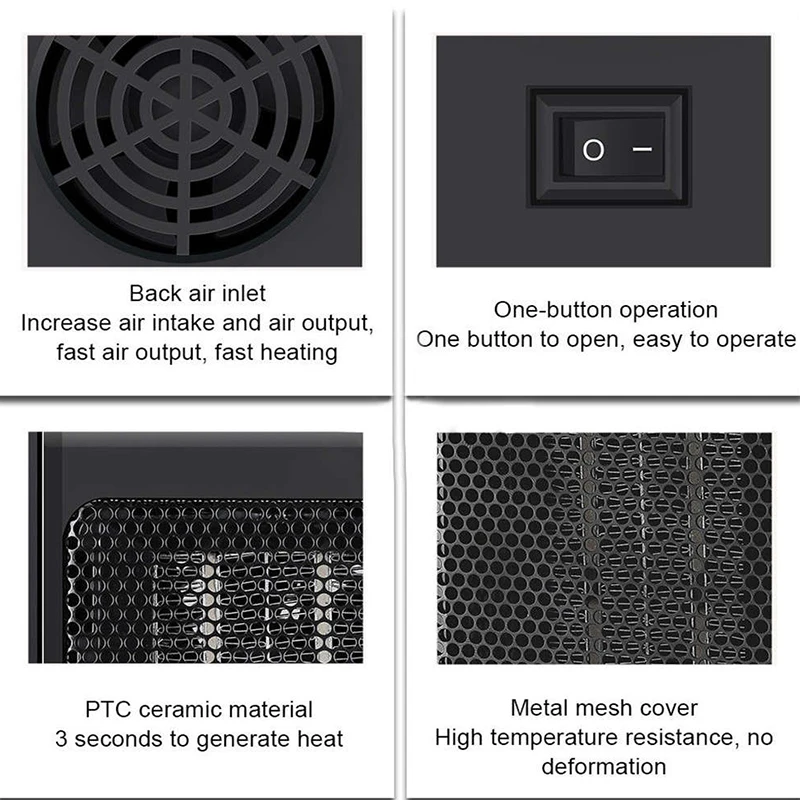 500 Вт Портативный электрический обогреватель мини PTC керамический Быстрый