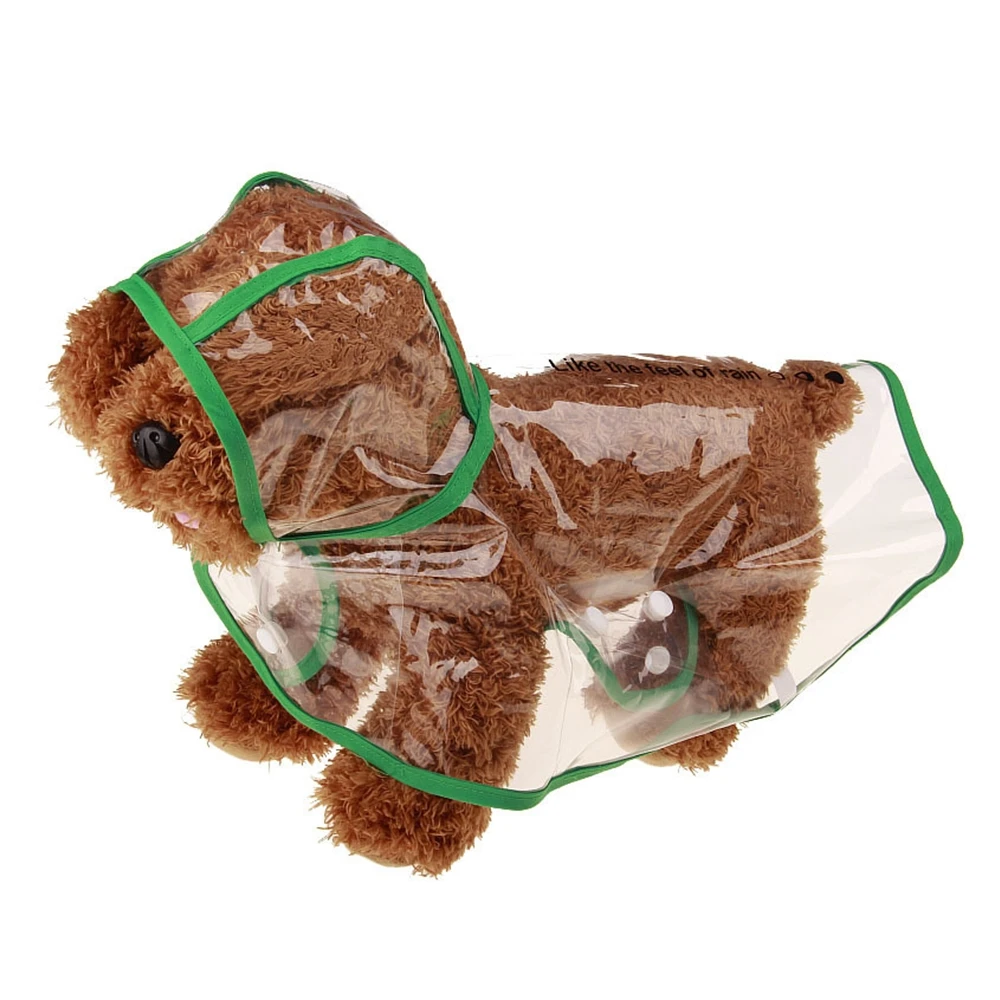 Водонепроницаемый собака плащ с капюшоном прозрачная ПЭТ собаки для щенков