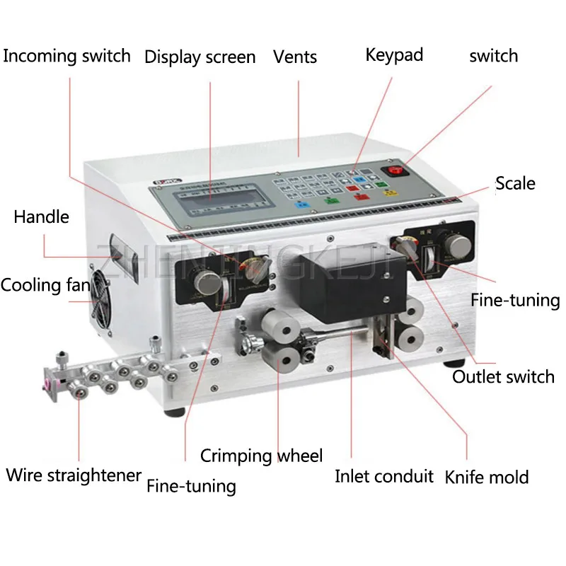 

Automatic Multi-function Computer Wire And Cable Thin line Cutting Machine Threading Machine Cutting Wire Stripping Machine 220V