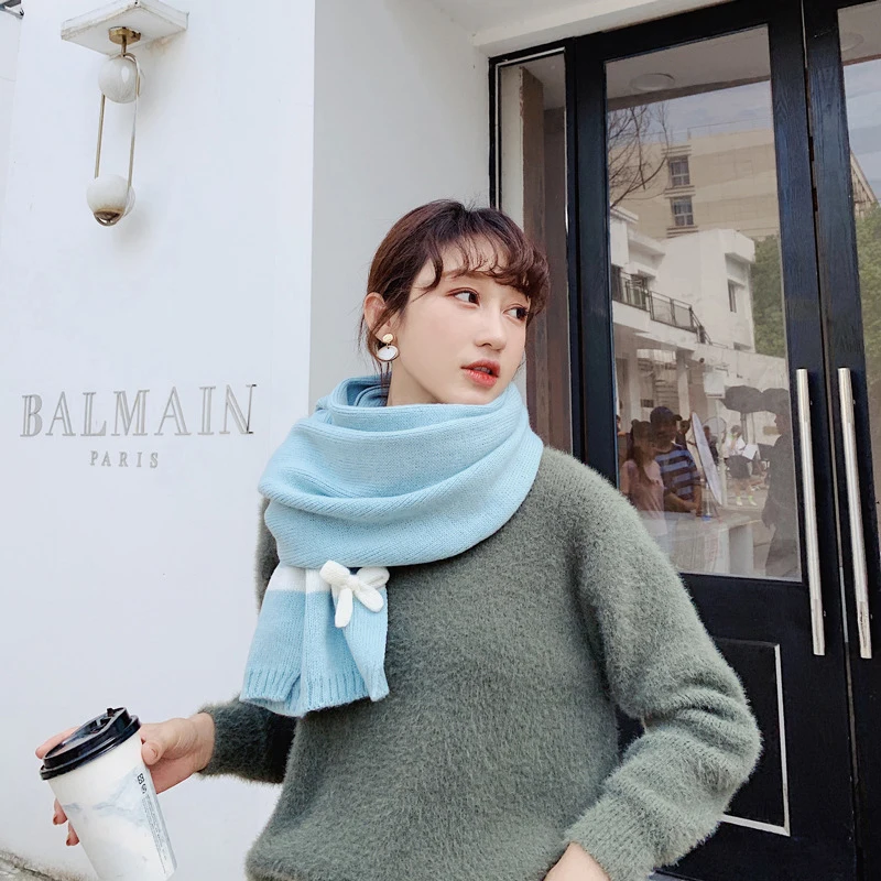 Новое поступление модный Удобный шарф с бантом осень-зима высококачественный