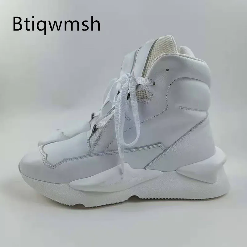 

Белые женские кроссовки с острым носком на толстой подошве, мягкая натуральная кожа, высота верха, модная повседневная обувь