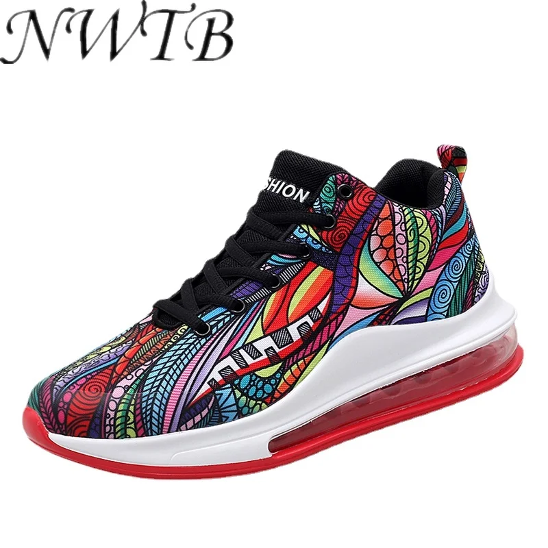 

Women Platform Sneakers Breathable 2021 Fashion Casual Lover Graffiti Totem Ankle walking Outdoor Shoes Tenis Feminino