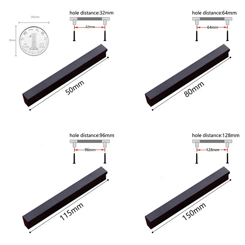 1 шт. ручка для шкафа дверная черная выдвижная кухонного Ручка ящика Мебельная