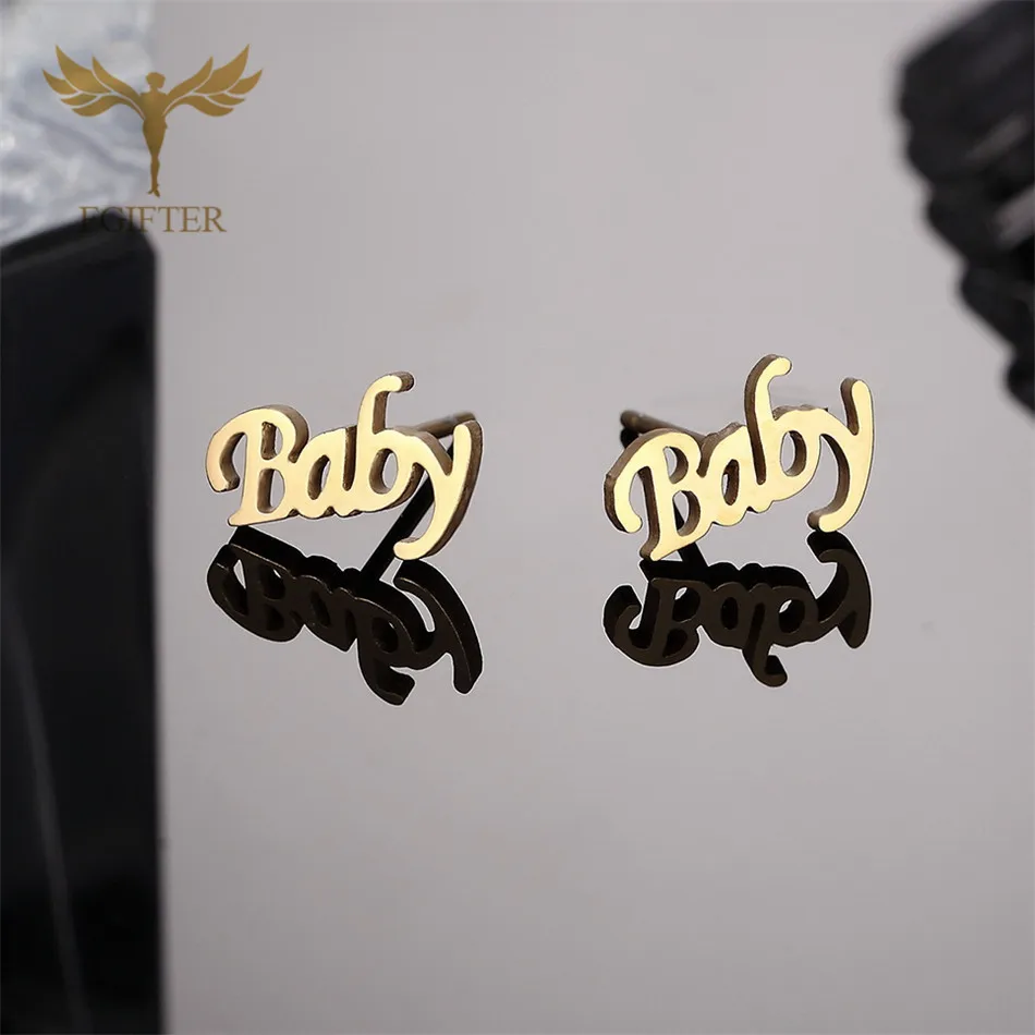 Cute Baby Earrings for Girls pendientes Stainless Steel Small Stud Set Jewelry Gold Black Kids Men Earring brincos | Украшения и