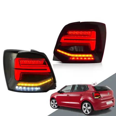 Задний фонарь PL в сборе для Volkswagen Polo 2011-2017, Автомобильный светодиодный стоп-сигнал, поворотник, фонарь дневного света, противотуманный фонар...