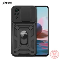 rzants for xiaomi redmi note 10 10s pro max 4g 5g case shockproof ring stand hard casing lens camera protection military cover