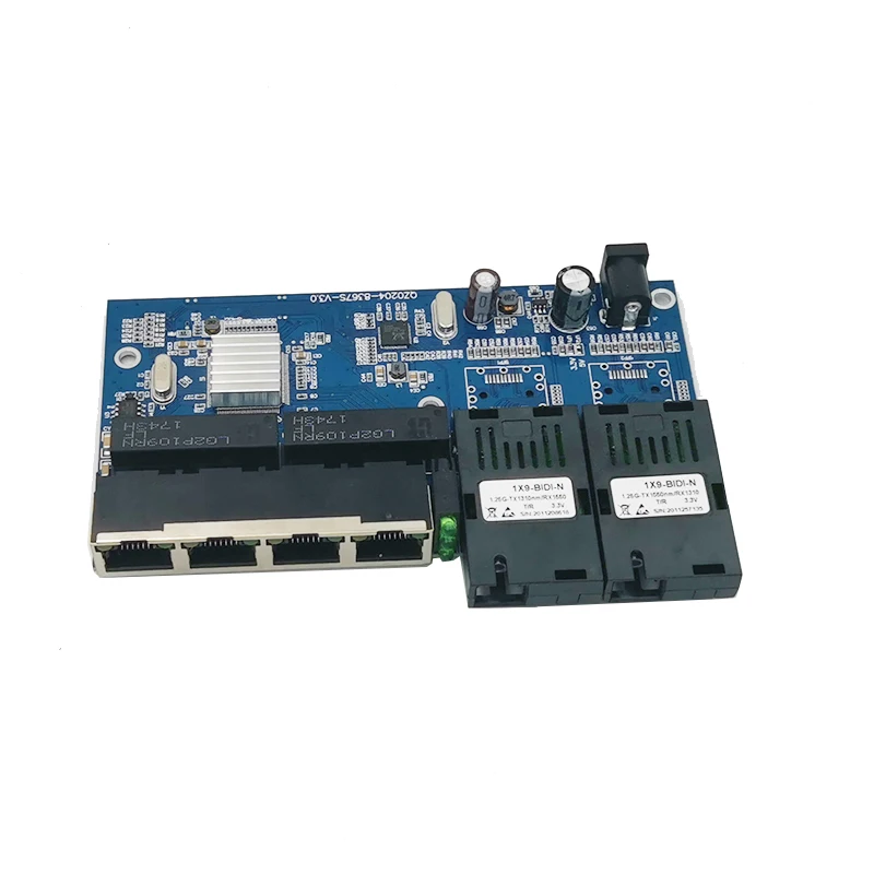 Коммутатор 10/100/1000 м 4 RJ45 UTP 2 SC гигабитный волоконно оптический медиа конвертер 2SC