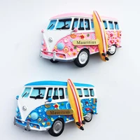 qiqipp creative magnetic fridge magnet 3d handmade color painting for mauritius travel souvenir gift