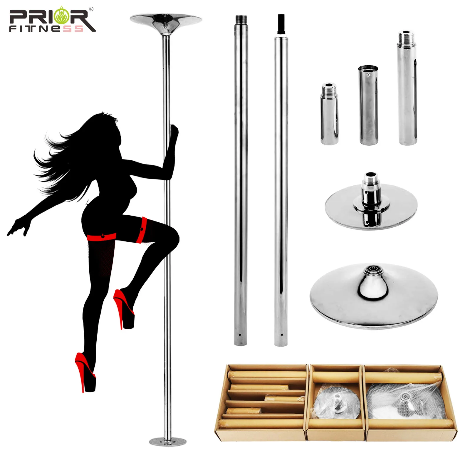 

45mm Professional Stripper Pole 360 Degree Static Degree Swivel Pole Portable Detachable Dance Pole Kit for Health Club Party Ba