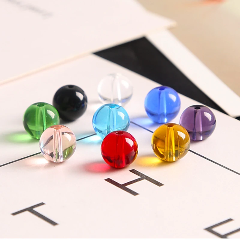 Круглые бусины красного розового синего коричневого белого цветов для