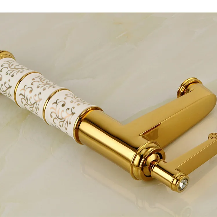 Золотой смеситель для ванной комнаты SDSN керамический бамбуковый раковины