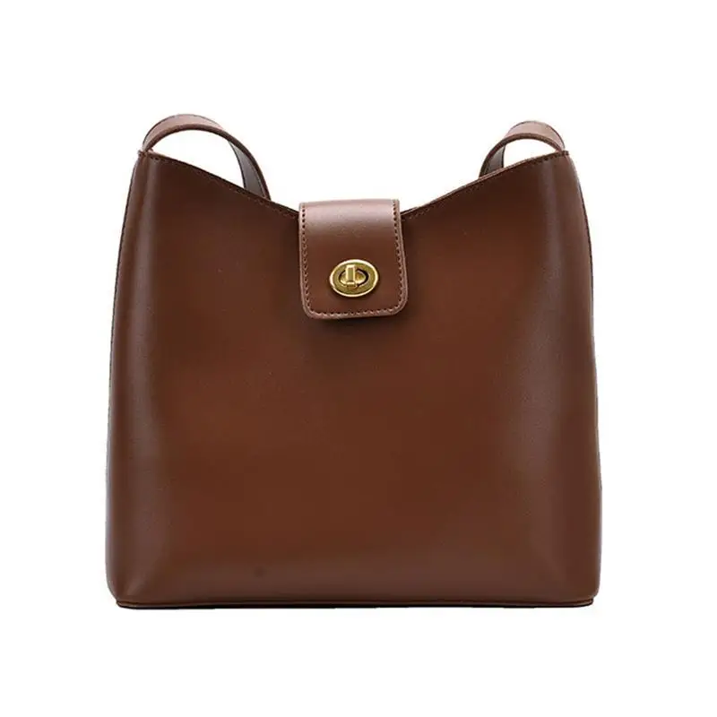 

Retro Slof Lether Women's Messenger Bag Texture Girls 2021 New Fashion Korean Versatile One Shoulder Crossbody Bucket Bag