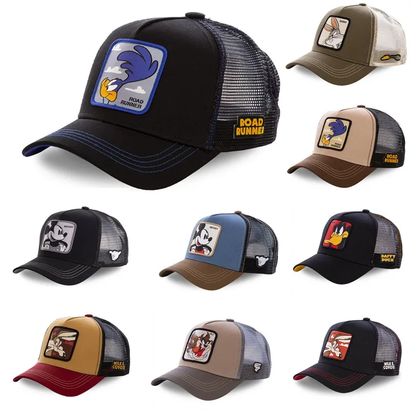 

High Quality Animal Cartoon Mickey Disney Baseball Cap Men Women Hip Hop Dad Mesh Trucker Hat Dropshipping