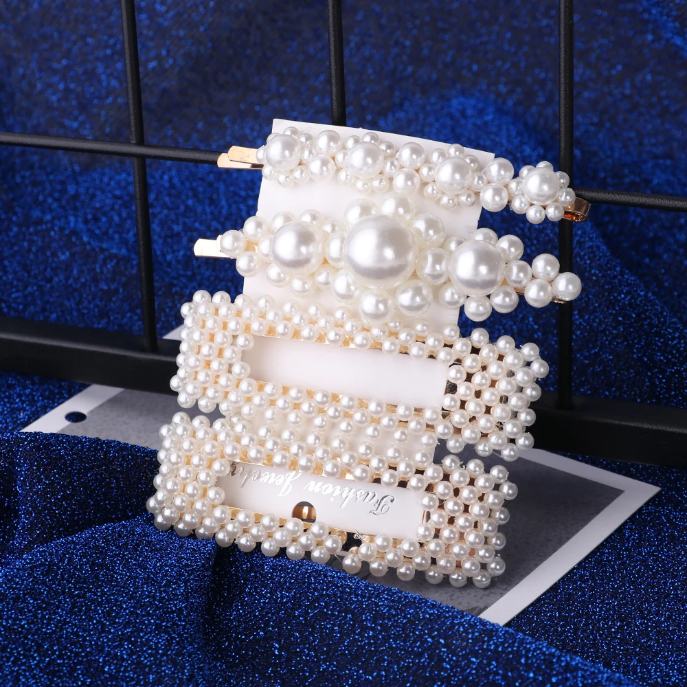 1 компл. Однотонные жемчужные заколки для волос женщин заколка модные аксессуары