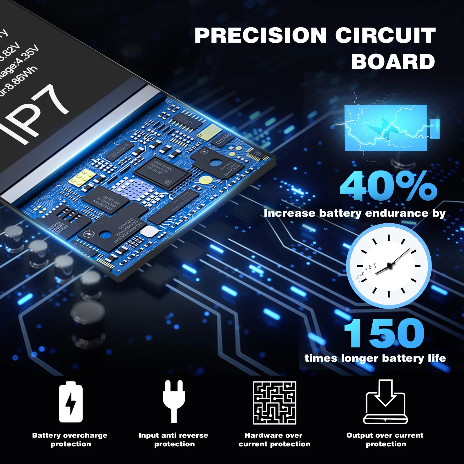 XVCAN Оригинальный аккумулятор для iPhone 4S 5 высокой емкости 5S 5C SE 6 Plus 6P 6S 6SP 7 7P 8 8P X Xs XR
