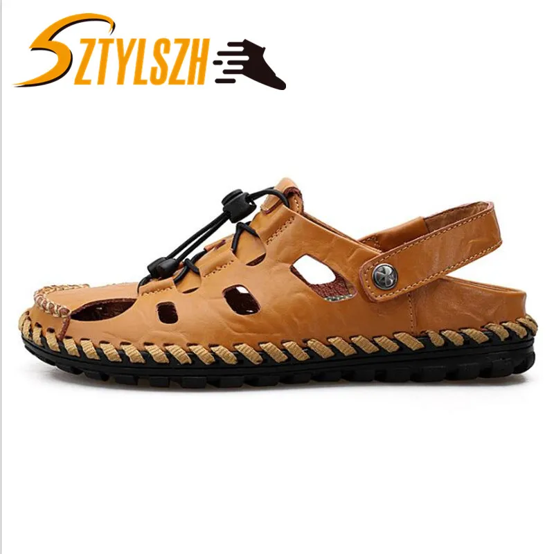 Сандалии мужские кожаные Классические мягкие босоножки удобная обувь в римском