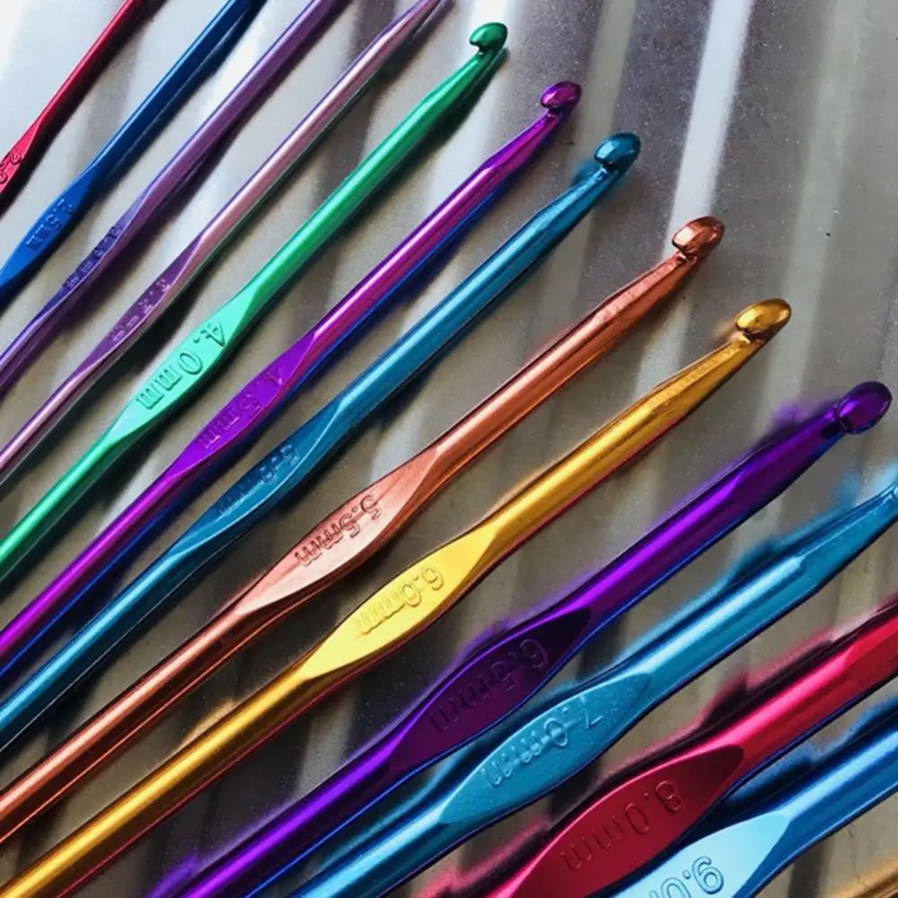 8Pcs 2-5.5mm Different Size Colored Aluminum Crochet Hooks Needles Set Tools | Дом и сад