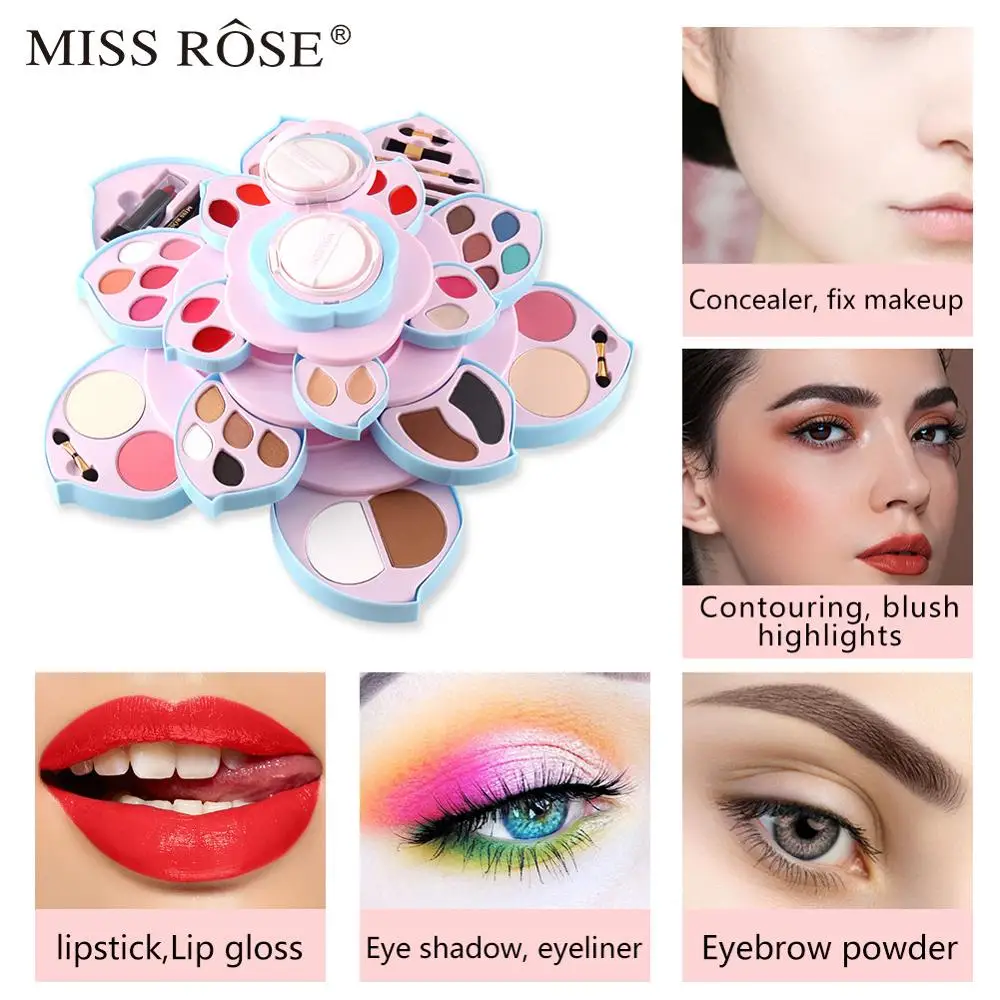 Набор для макияжа Miss rose полный Профессиональный набор косметика женщин 190 цветов