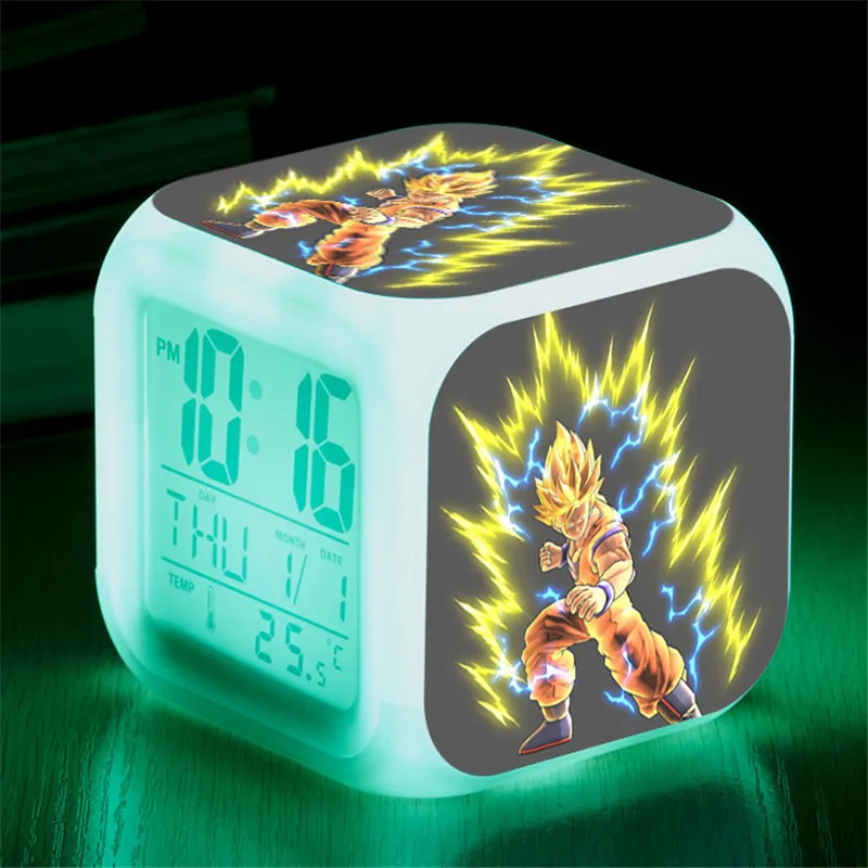 

Goku Vegeta Anime Action Figure Super Saiyan Sun Gohan Gogeta Figurine LED Alarm Clock Toys for Children Toys Gifts DBZ Figuras